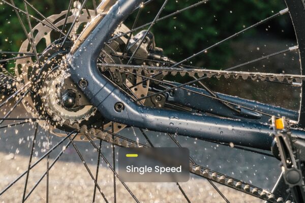 Aventon Soltera 3 ADV single speed drivetrain